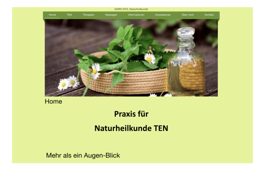 Projekt-Website dorishitz.ch. Bild der jetzigen Startseite